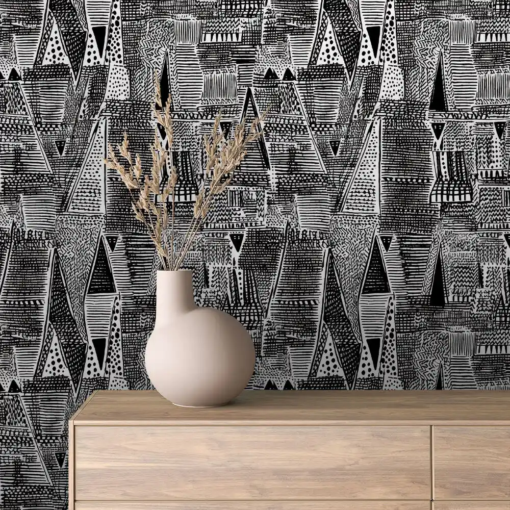 Geometric wallpaper room preview